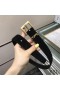 Yves Saint Laurent Monogram Cintura Con Fibbia Quadrata In Pelle Scamosciata Nero/Oro