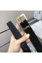 Yves Saint Laurent Monogram Cintura Con Fibbia Quadrata In Pelle Scamosciata Nero/Oro