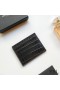 Yves Saint Laurent Monogram Card Case In Coccodrillo Goffrato Pelle Nero/Oro
