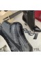 Yves Saint Laurent Opyum Ankle Boots In Pietra Di Grano In Pelle Nera Con Tacco Nero