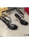 Yves Saint Laurent Opyum Sandali In Raso e Strass Oro Con Tacco Nero