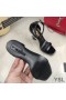 Yves Saint Laurent Opyum Sandali In Pietra Di Grano In Pelle Nera Con Tacco Nero