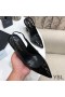 Yves Saint Laurent Opyum Slingback Pumps In vernice Nera con Tacco Nero