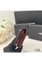 Yves Saint Laurent Piccolo Cassandra Bifold Portafoglio In Stropicciato Matelasse In Pelle Bordeaux