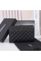 Yves Saint Laurent Piccolo Lembo Della Busta Portafoglio In Misto Granulare Matelasse Leather Nero/Oro