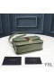Yves Saint Laurent Piccolo Solferino Satchel In Scatola In Pelle Verde/Oro
