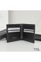Yves Saint Laurent Piccolo Monogramma Est/Ovest Portafoglio In Coccodrillo Goffrato Pelle Nero/Oro