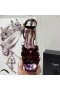 Yves Saint Laurent Tribute Sandali Flat In Vernice Bordeaux
