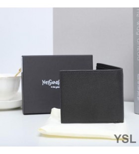 Yves Saint Laurent Monogram Est/Ovest Portafoglio In Pelle A Grana Nero