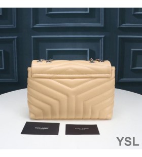 Yves Saint Laurent Piccolo Loulou Chain Bag Y Matelasse Leather Albicocca/Argento