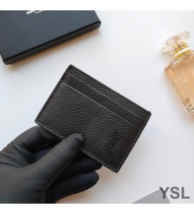 Yves Saint Laurent Piccolo Monogramma Custodia In Pelle A Grana Nero