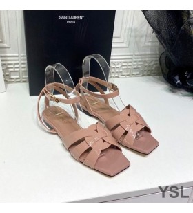 Yves Saint Laurent Tribute Sandali Flat In Vernice Rosa