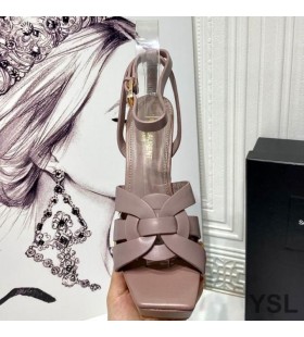 Yves Saint Laurent Tribute PlatformSandals In Pelle Liscia Ciliegio