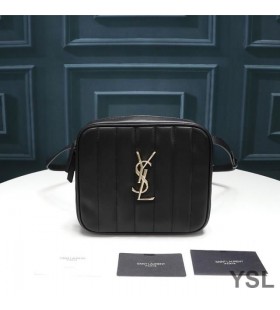 Yves Saint Laurent Vicky Cintura Borsa Matelasse Leather Nero/Oro