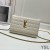Yves Saint Laurent Cassandre Catena Portafoglio In Pelle Di Agnello Bianco/Oro