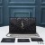 Yves Saint Laurent Monogram Catena Di Portafoglio In Misto Granulare Matelasse Leather Nero/Argento