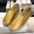 Yves Saint Laurent Monogram Espadrillas In Pelle Di Agnello D'Oro