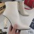 Yves Saint Laurent Opyum Stivaletti In Pelle Liscia Con Oro Tacco Beige