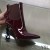 Yves Saint Laurent Opyum Stivaletti In vernice Nera con Tacco Bordeaux