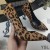 Yves Saint Laurent Opyum Pompe di Leopardo In Camoscio Nero con Tacco Marrone