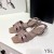 Yves Saint Laurent Tribute Sandali Flat In Pelle Liscia Ciliegio