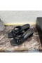 イヴ-サンローランビアンカイヒールのスライドで滑らかな黒革