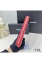 イヴ-サンローラン大Cassandra脱Zip周辺の財布、クロコダイルの型押しレザー赤