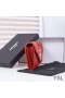 Yves Saint Laurent Large Envelope Flap Wallet In Mixed Grained Matelasse Leather Red/Gold