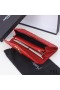 Yves Saint Laurent Large Envelope Flap Wallet In Mixed Grained Matelasse Leather Red/Gold