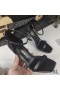 イヴ-サンローランOpyumサンダル、ワニ革の黒ヒール黒