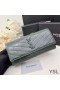 Yves Saint Laurent Store Cassandra Bifold Lommebok I Crinkled Matelasse Skinn Grønn