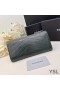 Yves Saint Laurent Store Cassandra Bifold Lommebok I Crinkled Matelasse Skinn Grønn