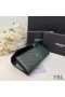 Yves Saint Laurent Store Cassandra Bifold Lommebok I Crinkled Matelasse Skinn Grønn