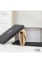 Yves Saint Laurent Store Gaby Klaff Lommebok I Vattert Apricot Lammeskinn/Gull