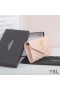 Yves Saint Laurent Stort Monogram Klaff Lommebok I Slipt Matelasse Skinn Rosa/Gull