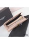 Yves Saint Laurent Stort Monogram Klaff Lommebok I Slipt Matelasse Skinn Rosa/Gull