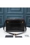 Yves Saint Laurent Manhattan Shoulder Bag In Crocodile-Embossed Shiny Leather Black/Gold