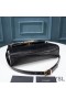 Yves Saint Laurent Manhattan Shoulder Bag In Crocodile-Embossed Shiny Leather Black/Gold