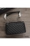 Yves Saint Laurent Middels College Kjede Bag I Strukturert Blandet Matelasse Skinn Sort/Sølv