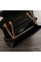 Yves Saint Laurent Middels Loulou Kjede Bag I Y Matelasse Skinn Sort/Gull