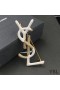 Yves Saint Laurent Opyum Brooch In Metal, Enamel and Crystals Gold/White