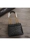 Yves Saint Laurent Små Loulou Kjede Bag I Y Matelasse Skinn Sort/Gull