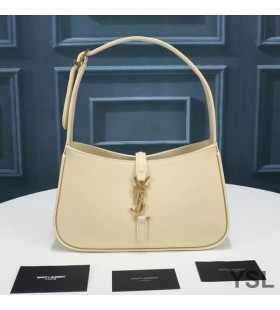 Yves Saint Laurent Le 5 7 Hobo Bag I Glatt Skinn Aprikos/Gull