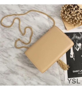 Yves Saint Laurent Middels Kate Kjede Pose med Dusk I Skinn Aprikos/Gull