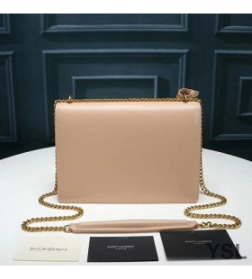 Yves Saint Laurent Middels Solnedgang Kjede Bag I Skinn Aprikos/Gull