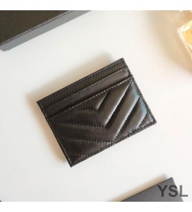 Yves Saint Laurent-Monogram-Kortet Tilfelle I Matelasse Lammeskinn Svart