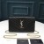 Yves Saint Laurent-Monogram-Kjeden Lommebok I Strukturert Matelasse Skinn Sort/Gull