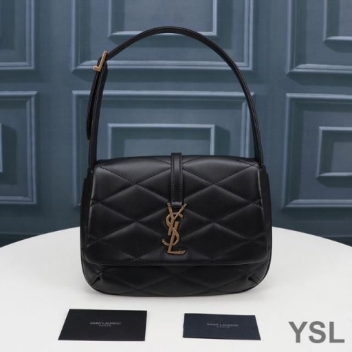 Torba hobo Yves Saint Laurent LE 57 pikowane z owczej skóry Czarne/w kolorze złotym