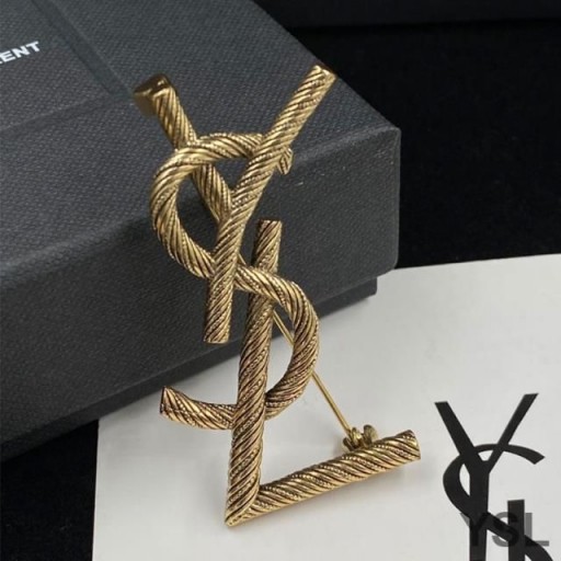 Broszka Yves Saint Laurent Opyum Z Витого Metalu I Złota