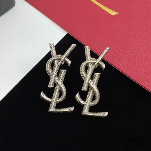 Kolczyki Yves Saint Laurent Opyum Ze Srebrnego Węża Metalu